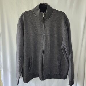 Arrow Fleece Full Zip Jacket Gray Cotton Blend Men's 2XL Athleisure Golf Weekend